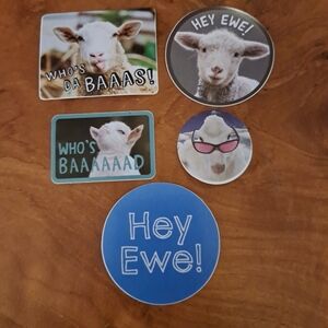 Sheep-Themed Sticker Set - Multicolor